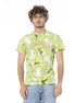 Cavalli Class Green Cotton Men T-Shirt Cavalli Class