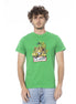 Cavalli Class Green Cotton Men T-Shirt Cavalli Class