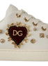Dolce & Gabbana White Leather Gold Red Heart Sneakers Shoes Dolce & Gabbana