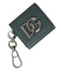 Dolce & Gabbana Green Leather DG Logo Keyring Coin Purse Keyring Wallet Dolce & Gabbana