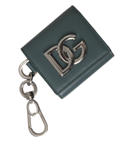 Dolce & Gabbana Green Leather DG Logo Keyring Coin Purse Keyring Wallet Dolce & Gabbana