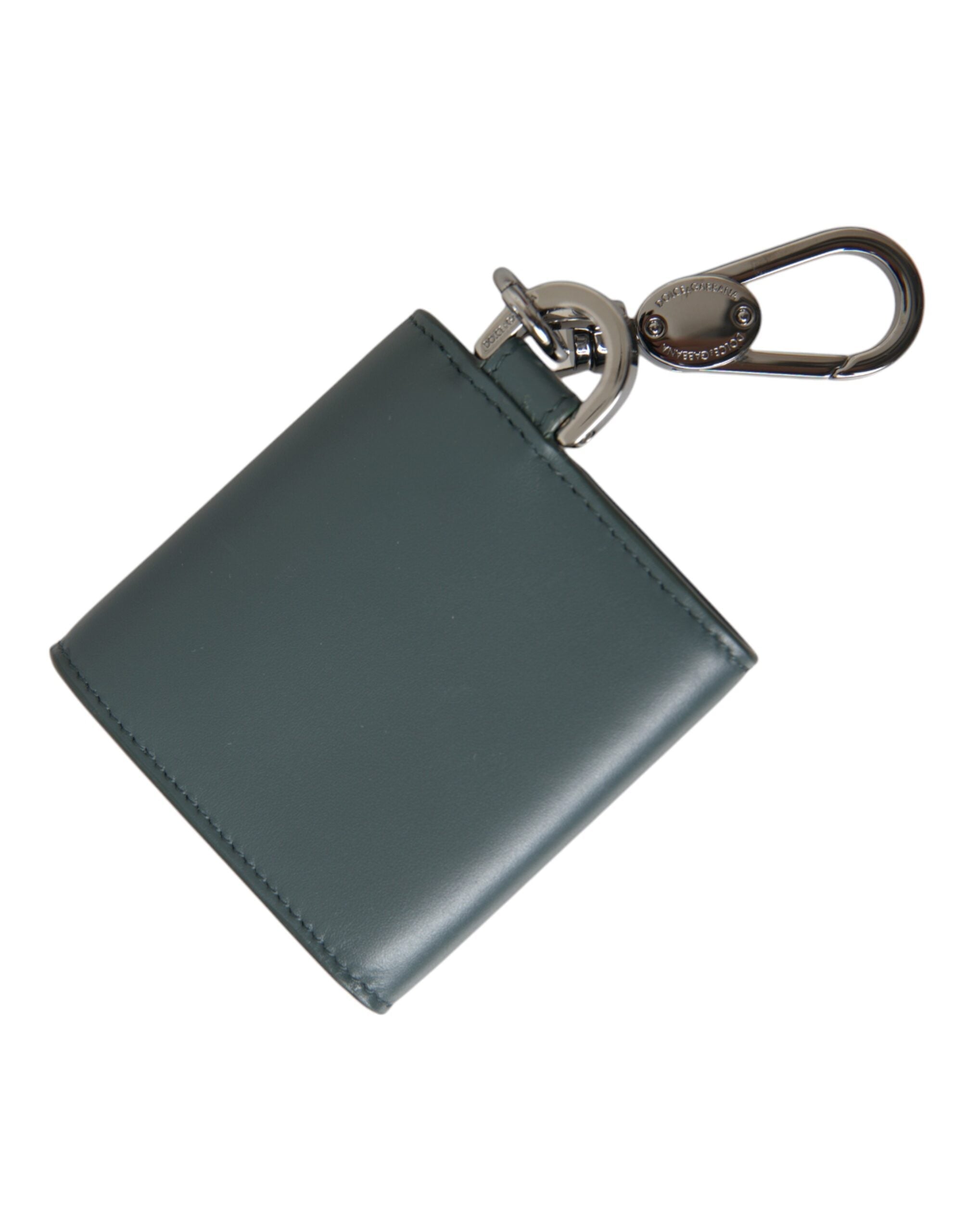 Dolce & Gabbana Green Leather DG Logo Keyring Coin Purse Keyring Wallet Dolce & Gabbana