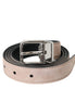 Dolce & Gabbana Beige Suede Leather Silver Buckle Belt Men Dolce & Gabbana