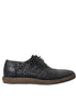 Dolce & Gabbana Black Woven Goat Leather Lace Up Derby Shoes Dolce & Gabbana