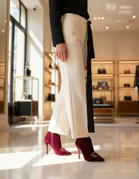 Dolce & Gabbana Dark Red Velvet Devotion Buckle Boots Shoes Dolce & Gabbana