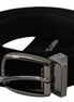 Dolce & Gabbana Black Velvet Silver Tone Metal Buckle Men Belt Dolce & Gabbana