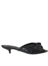 Dolce & Gabbana Black Exotic Leather Heels Slides Shoes Dolce & Gabbana
