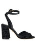 Dolce & Gabbana Black Leopard Suede Heels Sandals Shoes Dolce & Gabbana