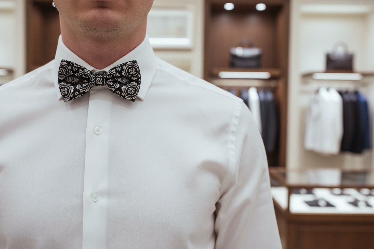 Nœud papillon Dolce & Gabbana noir et blanc imprimé, ajustable, pour homme