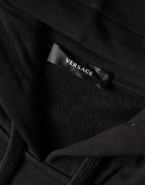 Versace Black Medusa Print Cotton HoodiePullover Sweatshirt Sweater Versace