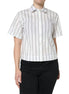 Dolce & Gabbana White Striped Collared Short Sleeve Polo Top Dolce & Gabbana