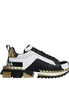 Dolce & Gabbana White Gold Black Leather SUPER KING Sneakers Shoes Dolce & Gabbana
