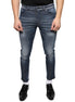 Dolce & Gabbana Dark Blue Washed Cotton Skinny Denim Jeans Dolce & Gabbana