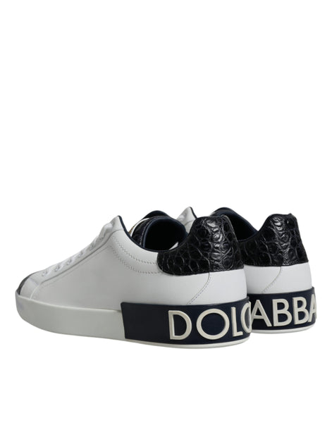 Dolce & Gabbana White Leather Logo Portofino Sneaker Shoes Dolce & Gabbana