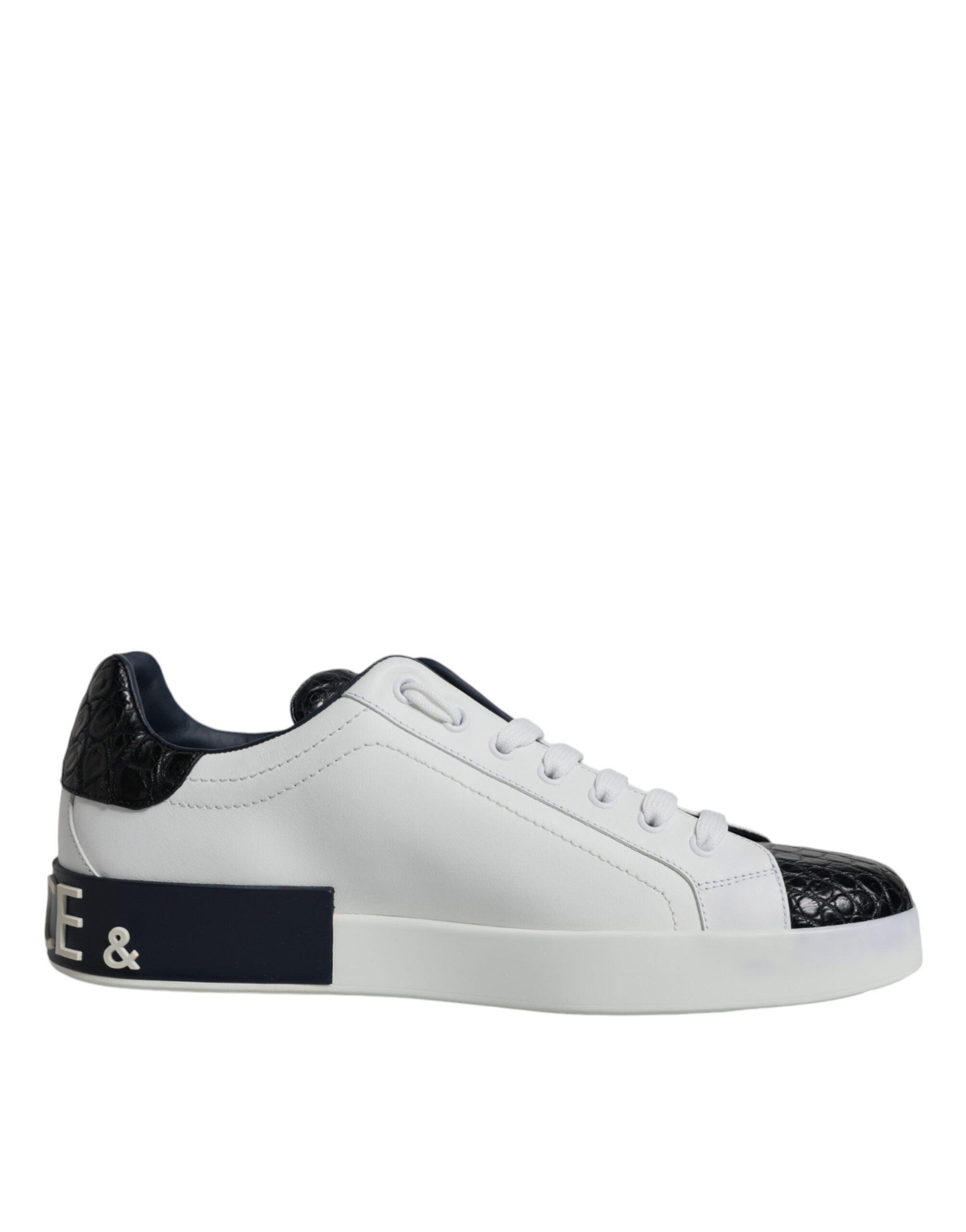 Dolce & Gabbana White Leather Logo Portofino Sneaker Shoes Dolce & Gabbana