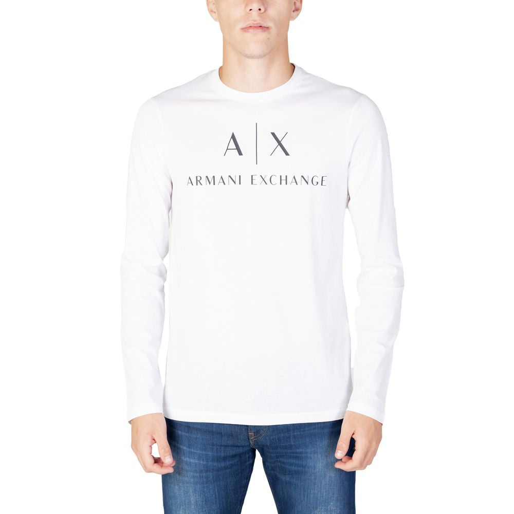 Armani Exchange White Cotton Long Sleeve T-Shirt Armani Exchange