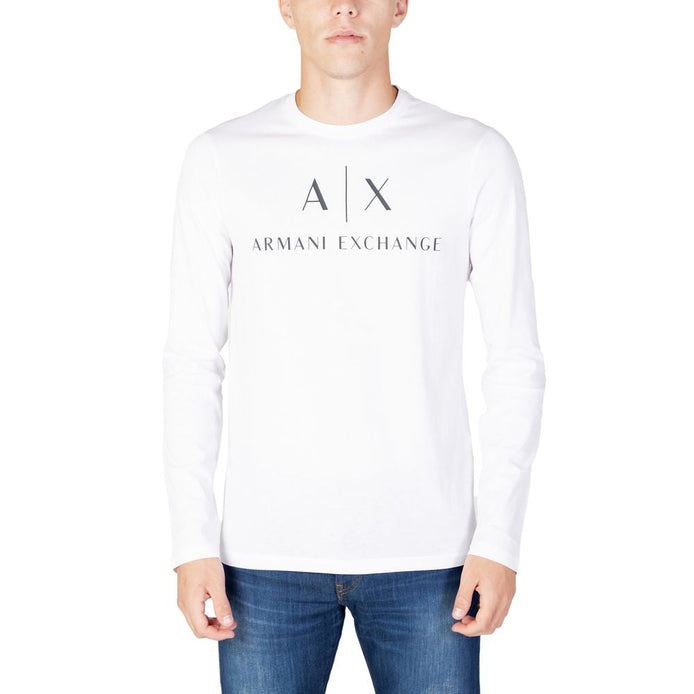 Armani Exchange White Cotton Long Sleeve T-Shirt Armani Exchange