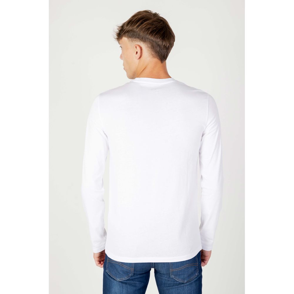 Armani Exchange White Cotton Long Sleeve T-Shirt Armani Exchange