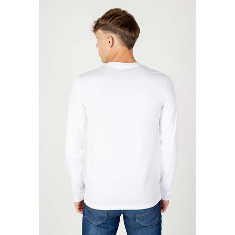 Armani Exchange White Cotton Long Sleeve T-Shirt Armani Exchange