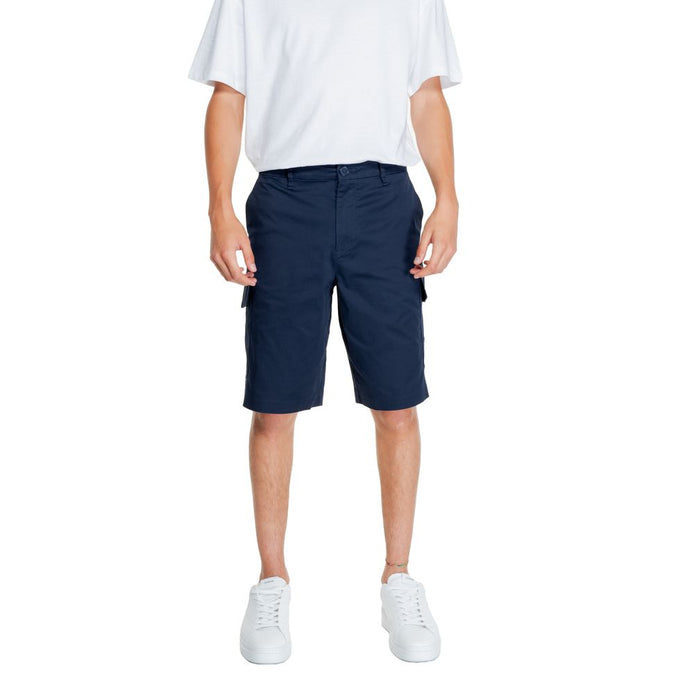 Armani Exchange Blue Cotton Bermuda Shorts Armani Exchange