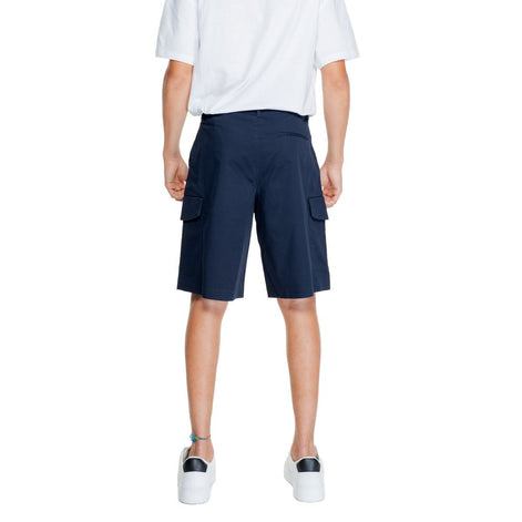 Armani Exchange Blue Cotton Bermuda Shorts Armani Exchange