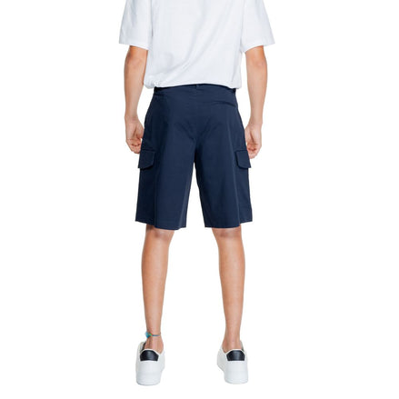 Armani Exchange Blue Cotton Bermuda Shorts Armani Exchange
