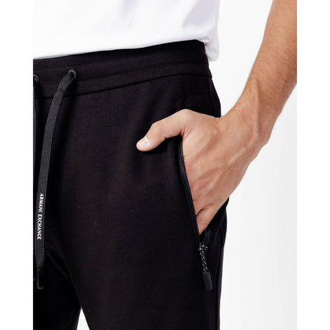 Armani Exchange Black Cotton Joggers (Workout Pants) Armani Exchange