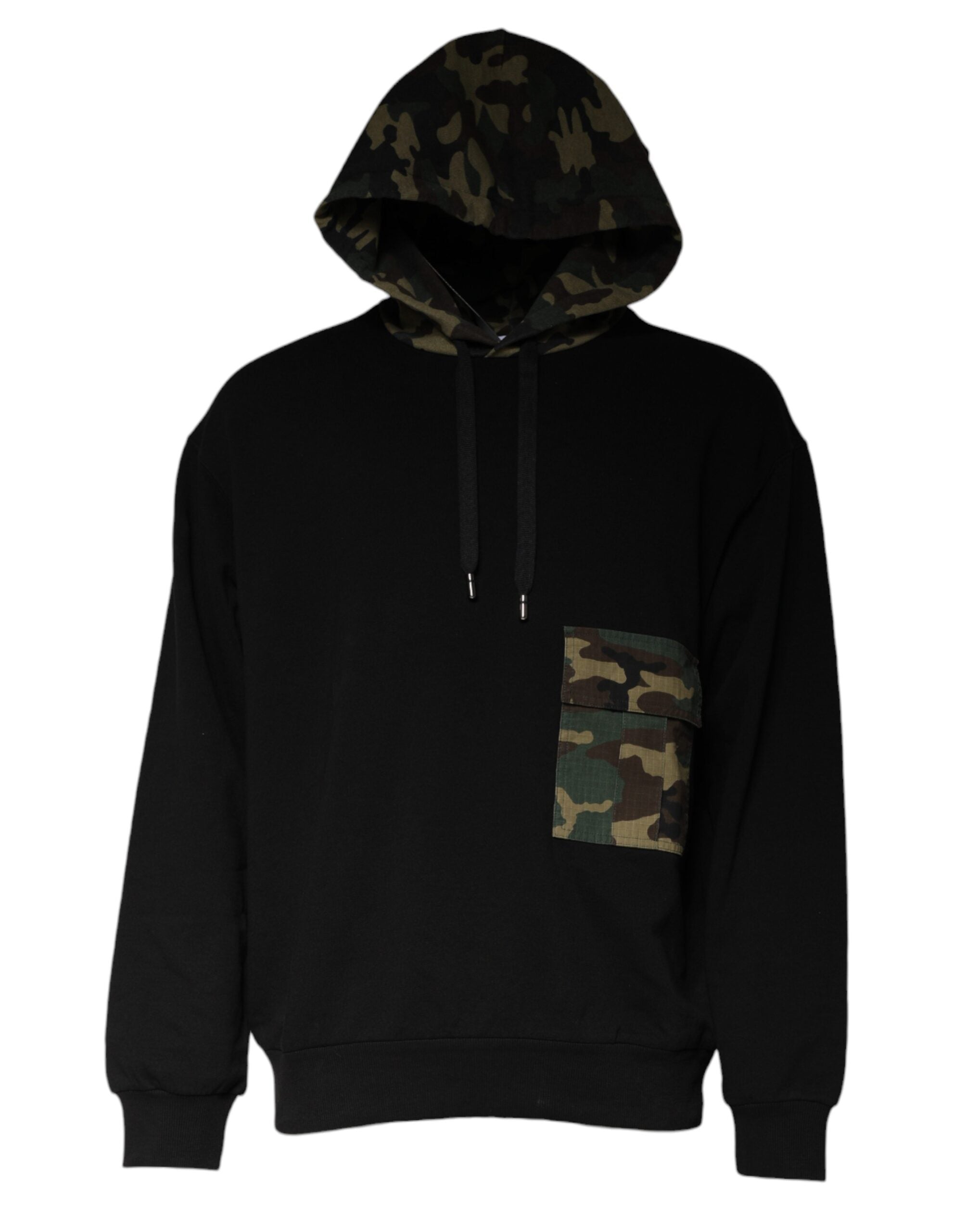 Dolce & Gabbana Black Camouflage Hooded Sweatshirt Sweater Dolce & Gabbana