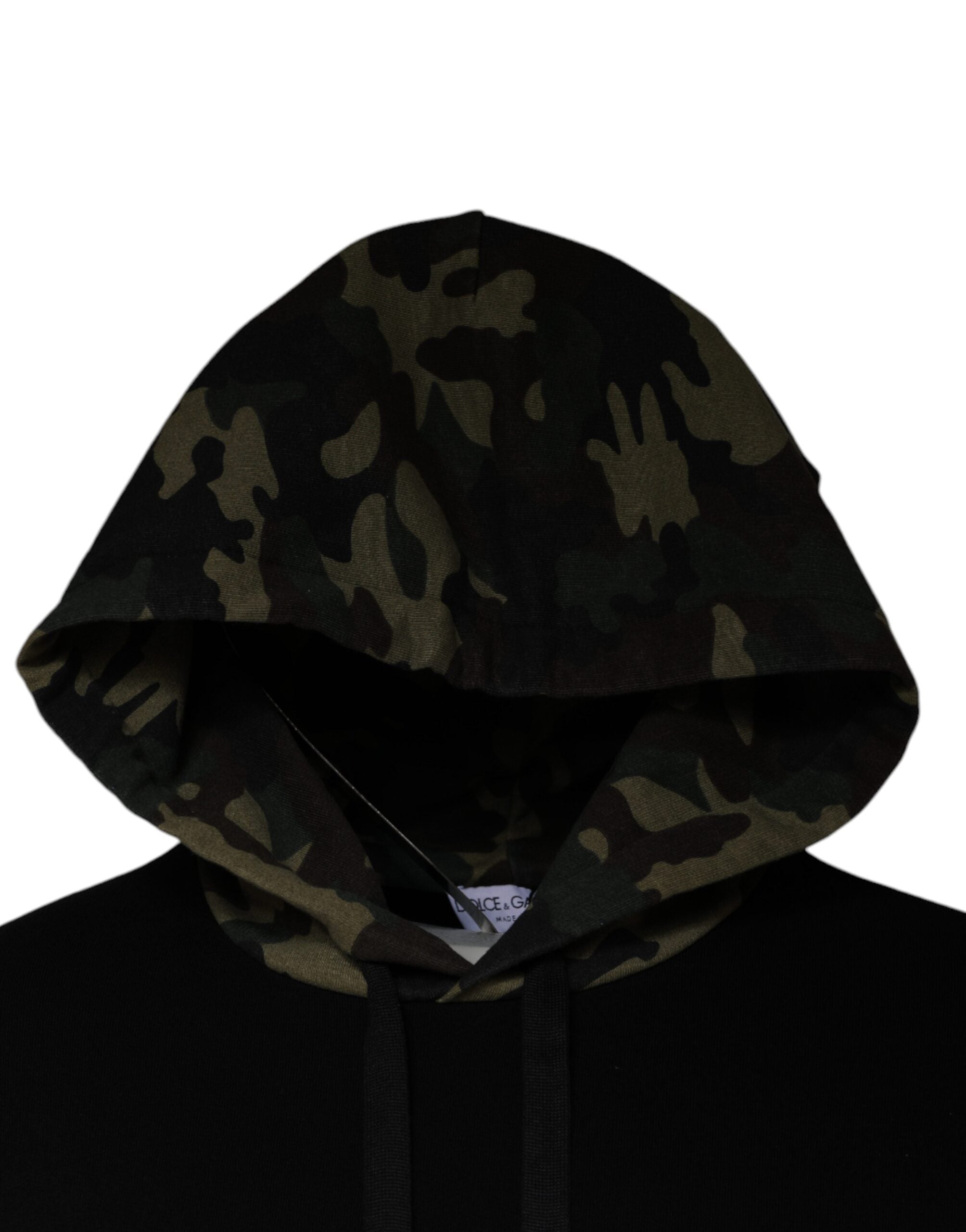 Dolce & Gabbana Black Camouflage Hooded Sweatshirt Sweater Dolce & Gabbana