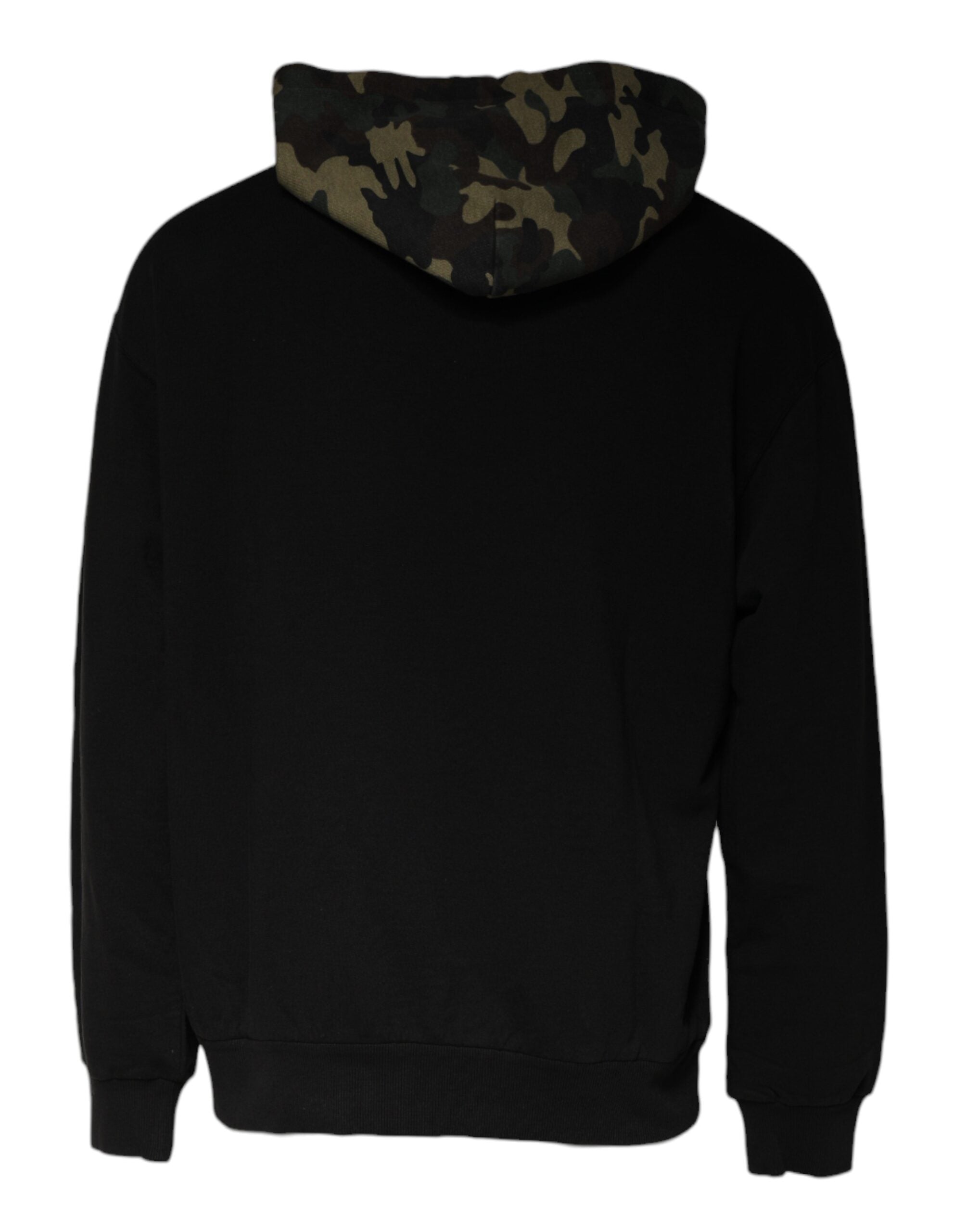 Dolce & Gabbana Black Camouflage Hooded Sweatshirt Sweater Dolce & Gabbana
