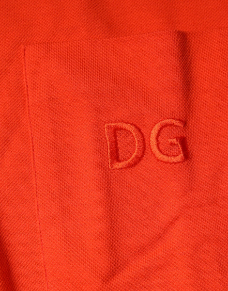Dolce & Gabbana Orange Cotton Button Down Casual Polo Shirt Dolce & Gabbana