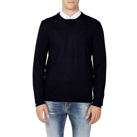 Armani Exchange Blue Wool Sweatshirt Armani Exchange