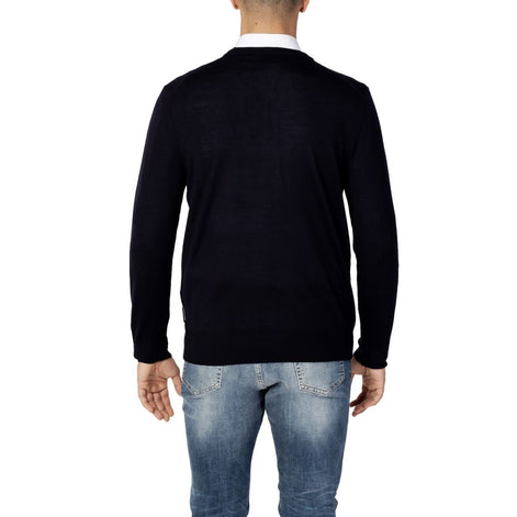 Armani Exchange Blue Wool Sweatshirt Armani Exchange