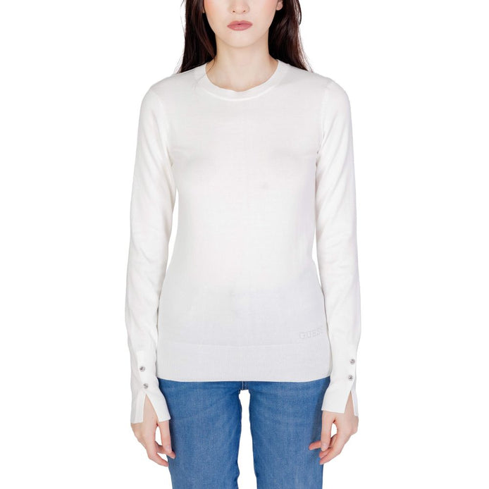 Guess White Cotton Sweatshirt Guess