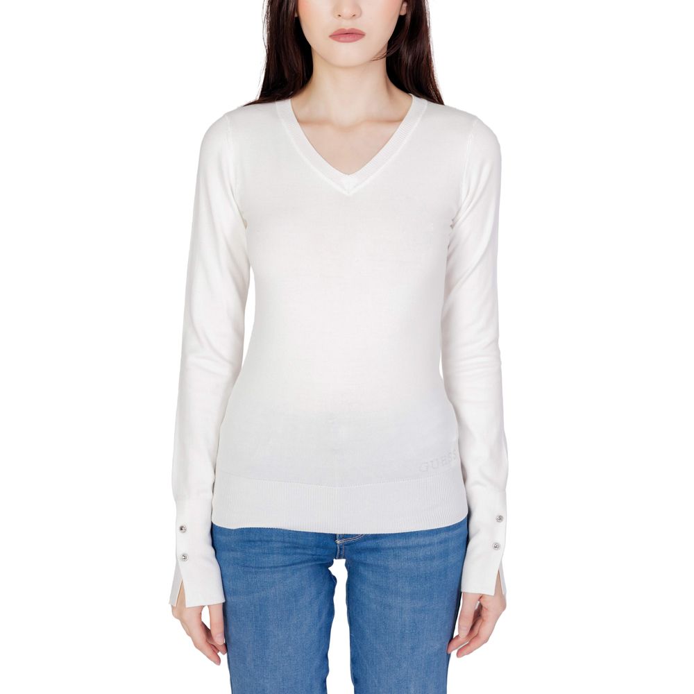 Guess White Cotton Sweatshirt Guess