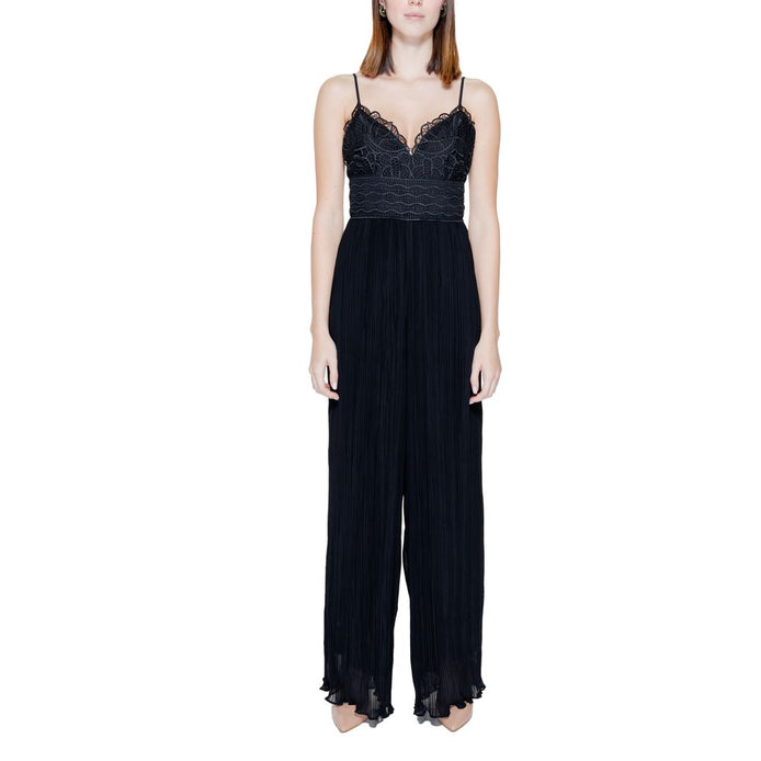 Guess Black Polyester Jumpsuit Guess