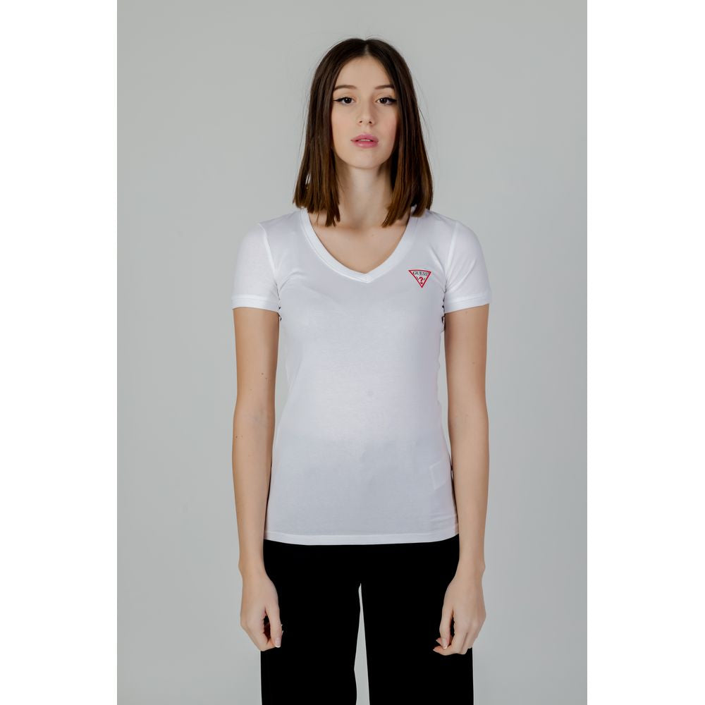 Guess White Cotton T-Shirt Guess