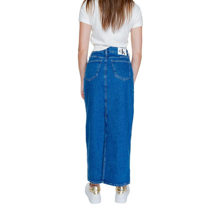 Calvin Klein Jeans Blue Cotton Long Skirt Calvin Klein Jeans
