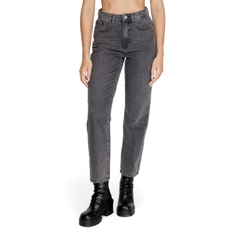 Only Gray Cotton Mom Jeans Only