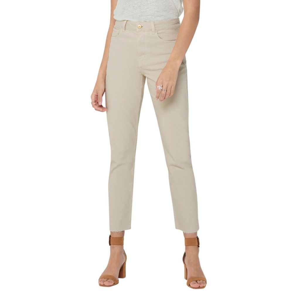 Only Beige Cotton Mom Jeans Only