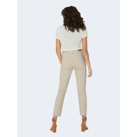 Only Beige Cotton Mom Jeans Only