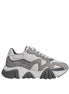 Versace Grey Leather Neoprene Chunky Low Top Squalo Sneakers Shoes Versace