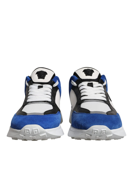 Versace Multicolor Canvas Quad Fabric Medusa Low Top Sneakers Shoes Versace