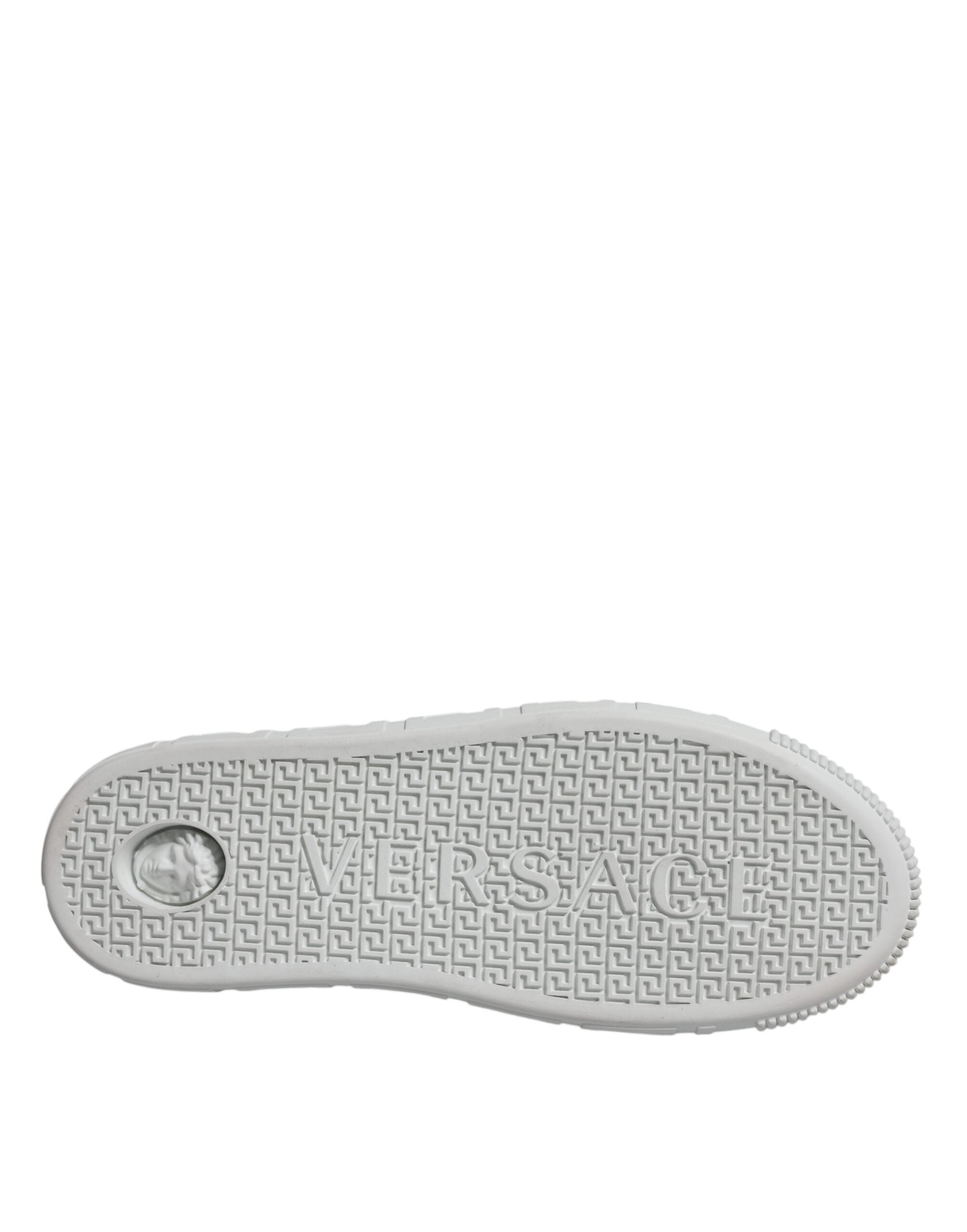 Versace White Pink Greca Print Platform Low Top Sneakers Shoes Versace