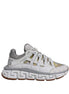 Versace White Trigreca Barocco Print Low Top Sneakers Shoes Versace