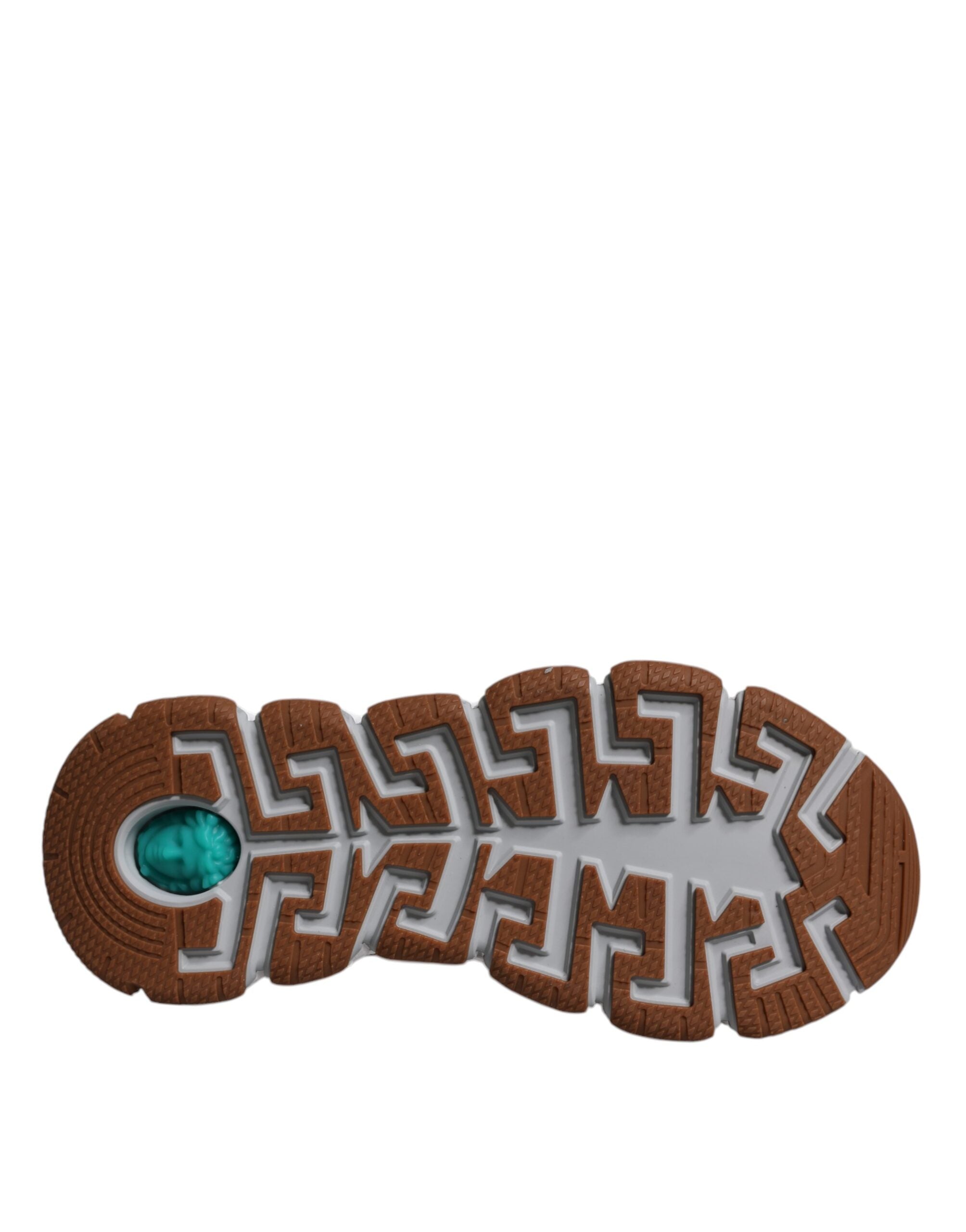 Versace White Trigreca Barocco Print Low Top Sneakers Shoes Versace