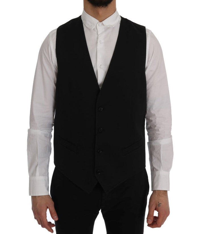 Dolce & Gabbana Black STAFF Cotton Vest Dolce & Gabbana