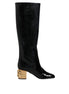 Dolce & Gabbana Black Patent Leather Vally High Boots Shoes Dolce & Gabbana