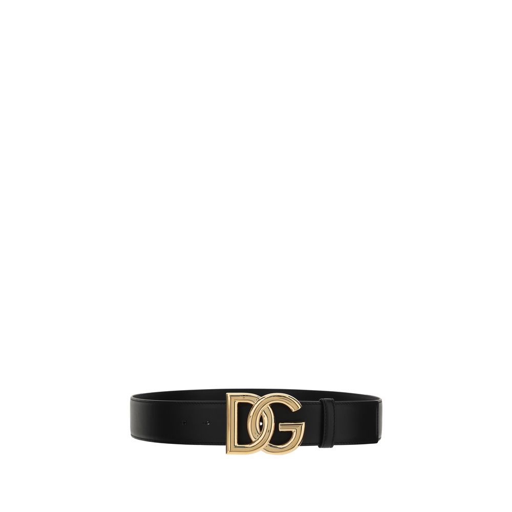 Dolce & Gabbana Black Calf Leather Bos Taurus Regular Belt Dolce & Gabbana