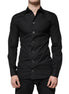 Dolce & Gabbana Black Cotton Formal Long Sleeves Dress Shirt Dolce & Gabbana
